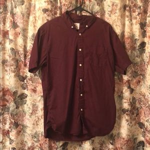 True Craft Red Short Sleeve Button Up Shirt Large